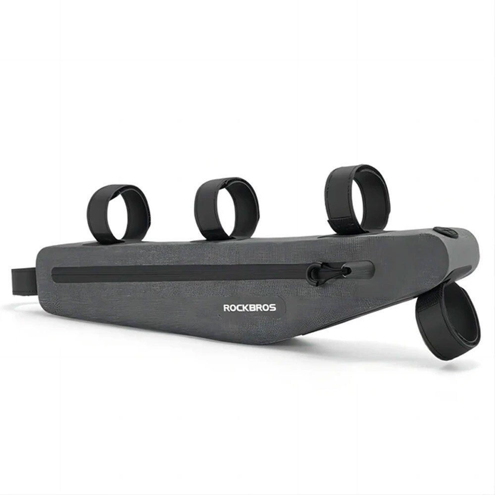 Harmaa polkupyörälaukku runkoon - vedenpitävä