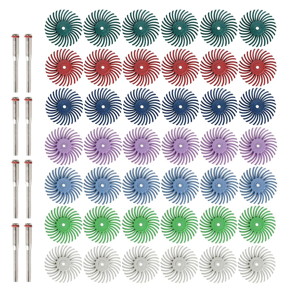 Kiillotuslevyt säteittäiset 50 kappaletta, joissa on 3 mm:n varsi