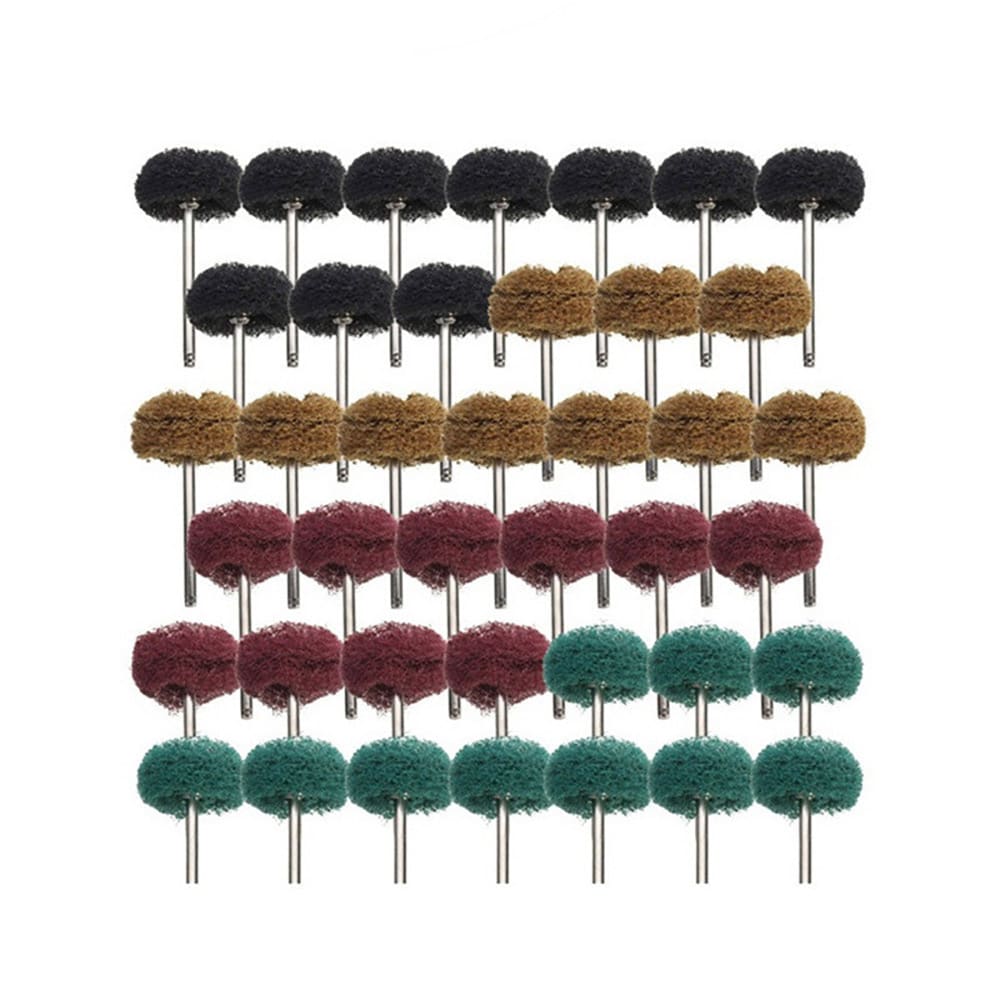 Kiillotusharjat 40 kpl, joissa on hiomalaikat ja 3 mm:n kahva