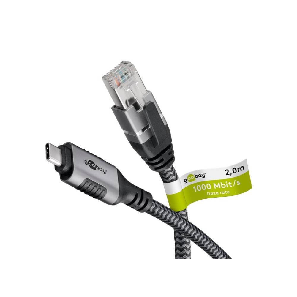 Goobay USB-C-RJ45 Ethernet-kaapeli 2 m - 1 Gbit/s