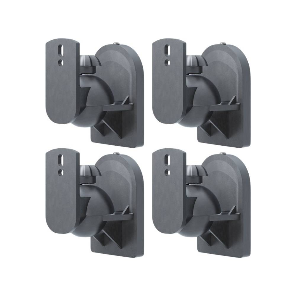 Seinään kiinnitettävät kaiutinkannattimet 4-pack - Musta
