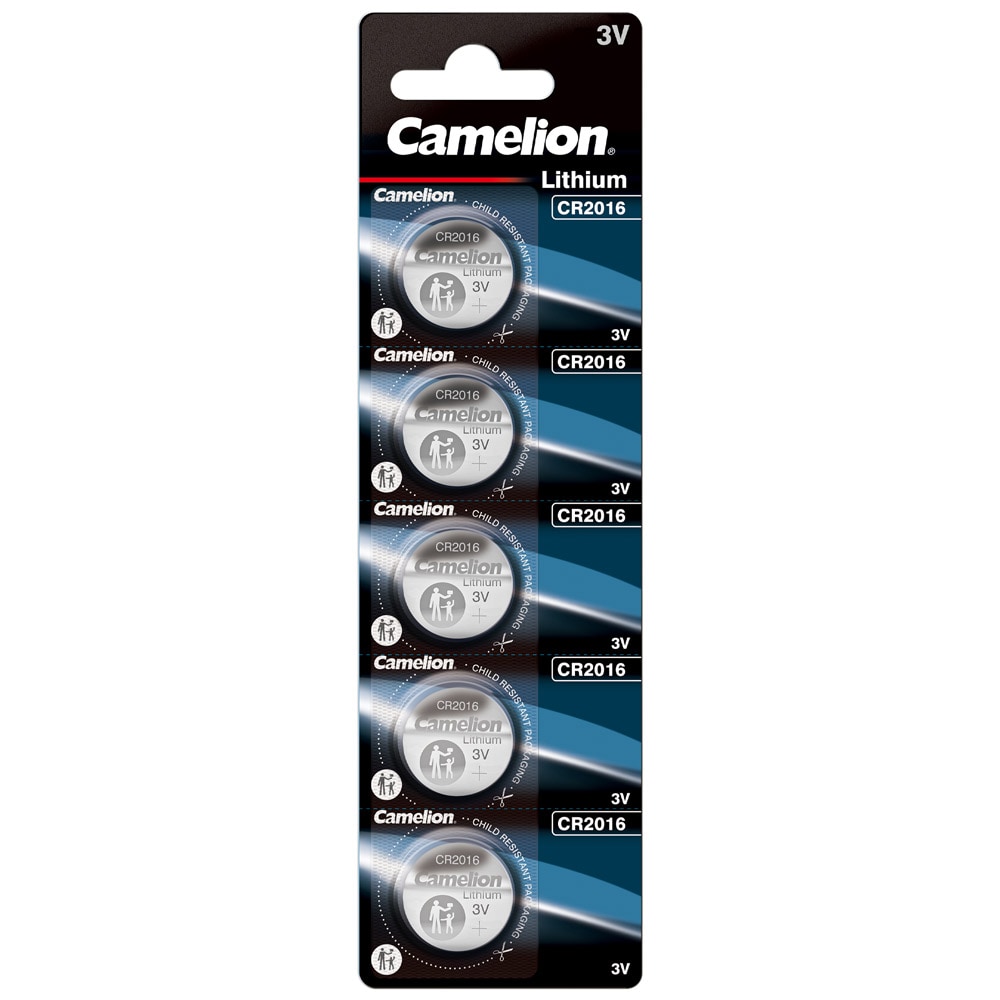 Camelion CR2016 litium nappiparisto 3V 5-pack 5-pack