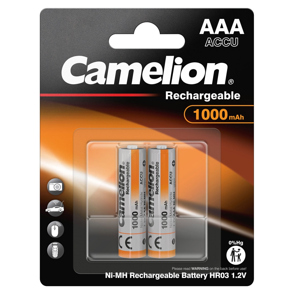 Camelion Ni-MH HR03 AAA ladattavat paristot 1000mAh 1.2V 2-pack 2-pack