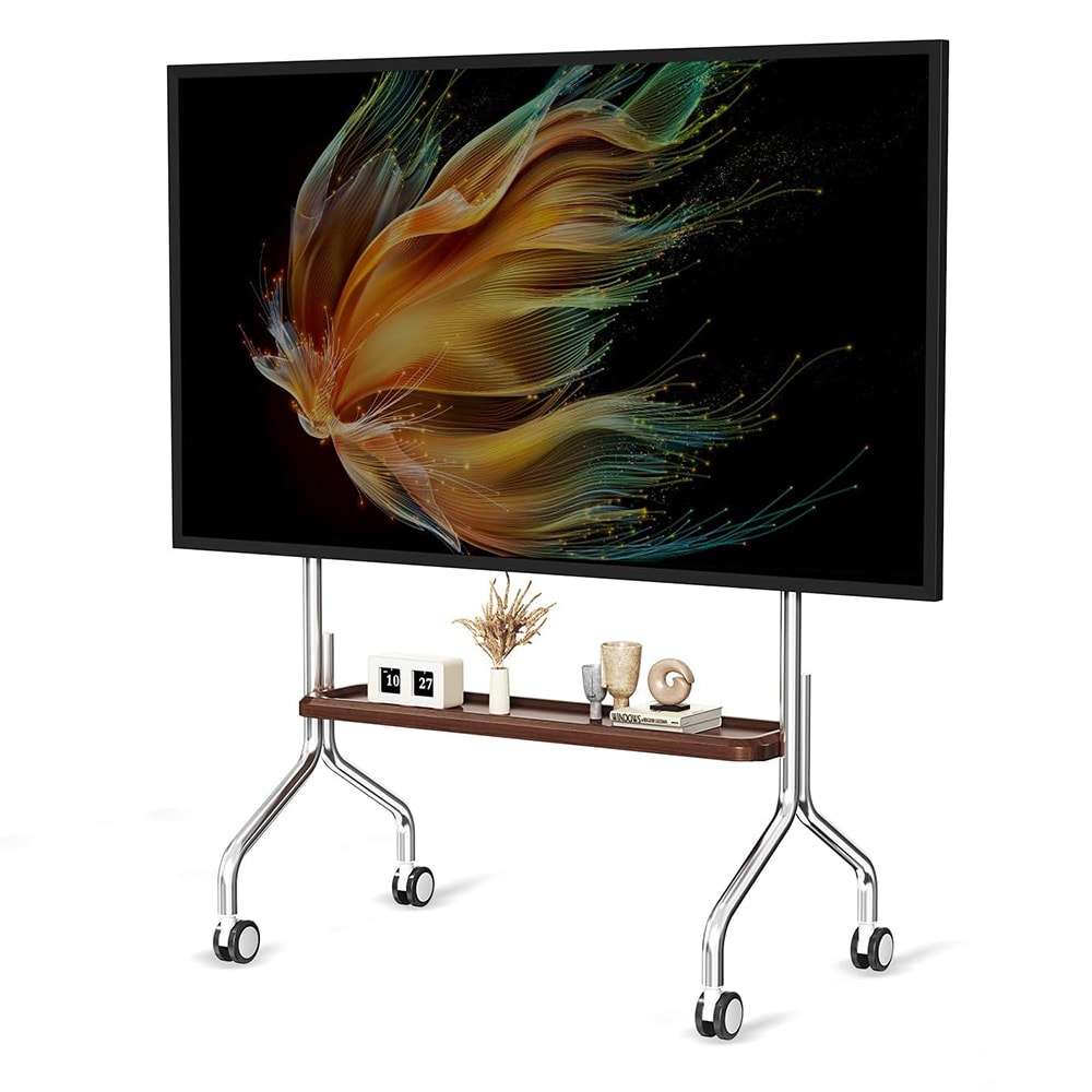 Pyörillä varustettu lattiateline 32-75" TV:lle 60 kg:n painoon asti