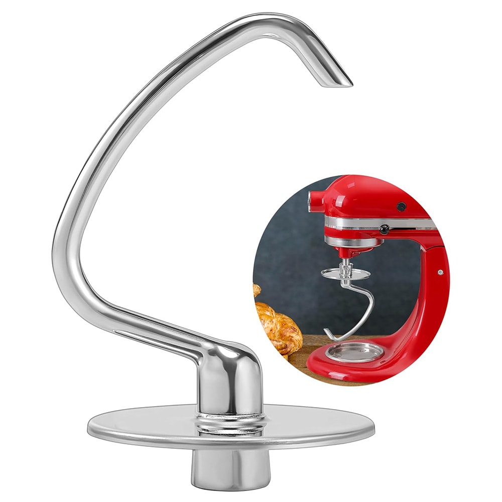 Ruostumattomasta teräksestä valmistettu taikinakoukku KitchenAid Keittiökone, jossa on taittuva vetopää