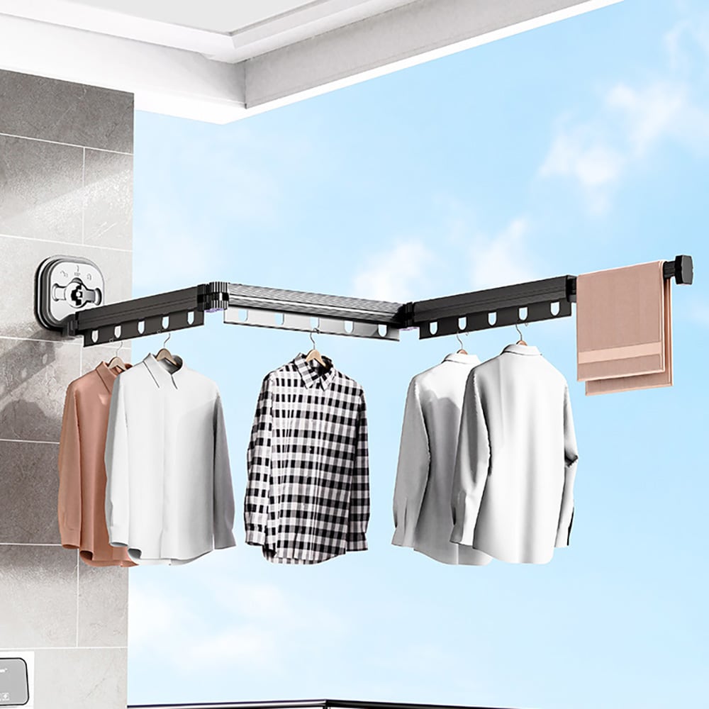 Säädettävä vaatetanko imutulpalla - 15 ripustusreikää