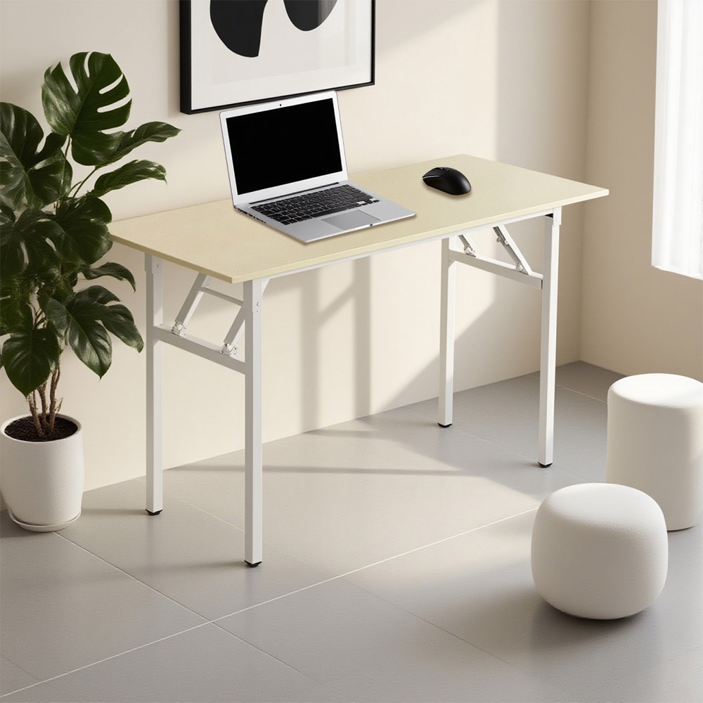 Kokoontaitettava työpöytä 100x60x75cm - Valkoinen tammi