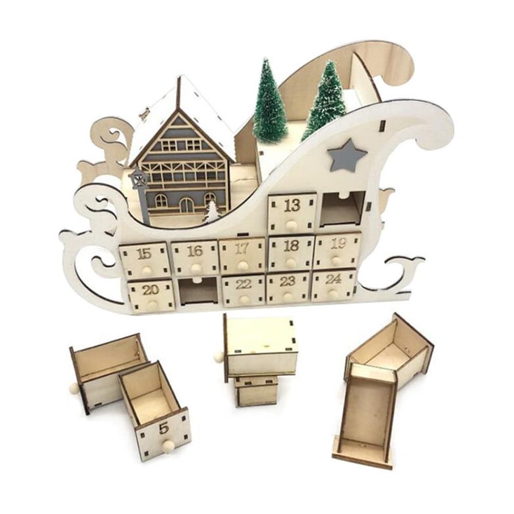 Joulukalenteri - Kelkka LED-valaistuksella