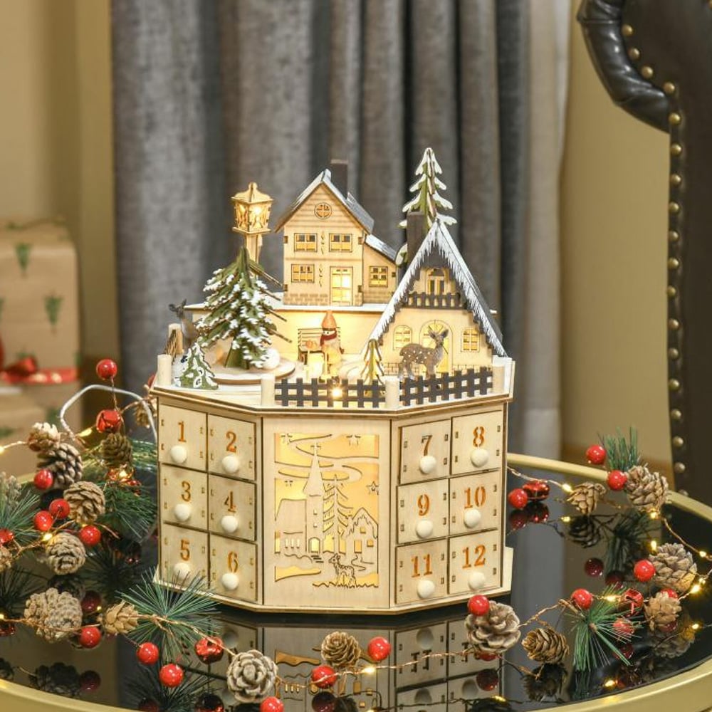 Joulukalenteri - Talo LED-valaistuksella