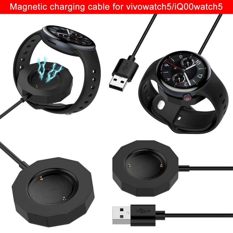 Magneettinen USB-latauskaapeli vivo Watch 5 / iQOO Watch – 1 m Musta