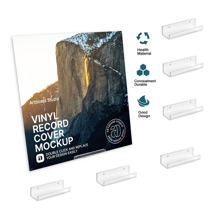 Seinähylly vinyylilevyjä varten 6-pack
