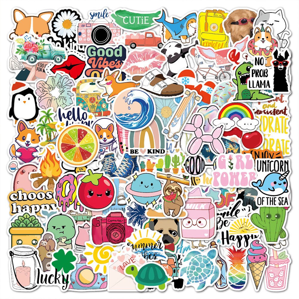 Kesäaiheiset tarrat 100-pack