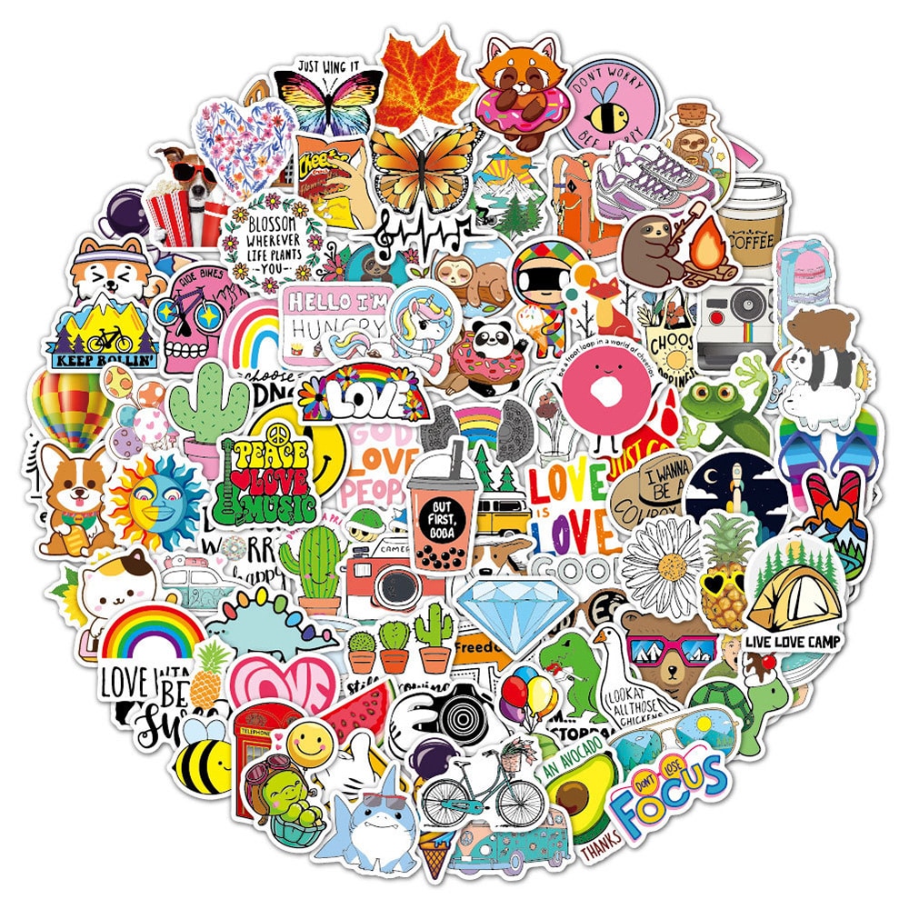 100kpl Kesä teemalla tarroja