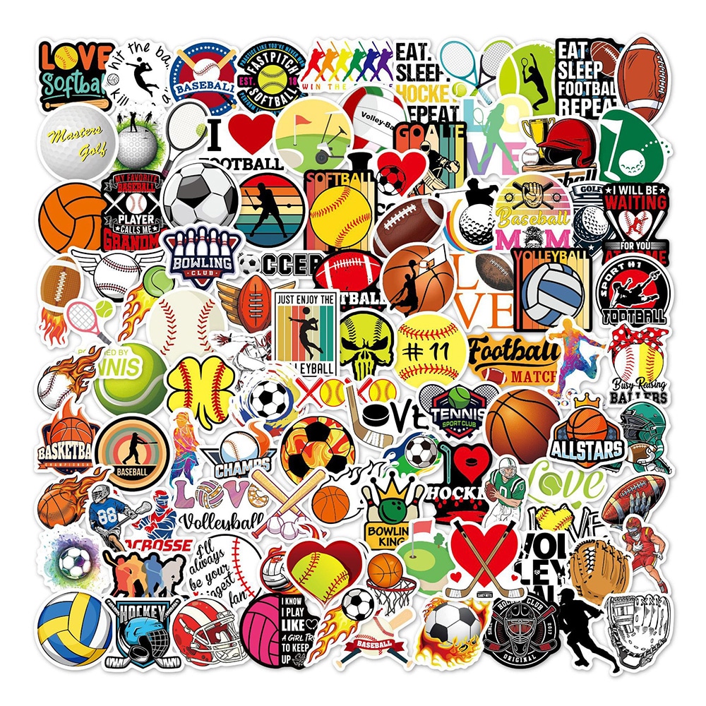 Urheiluaiheiset tarrat 100-pack
