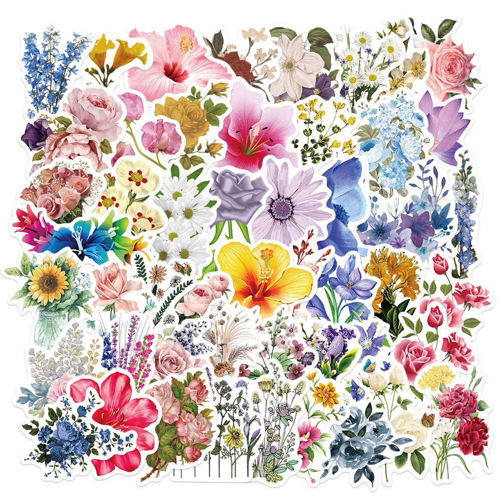 Kukka tarrat 50-pack