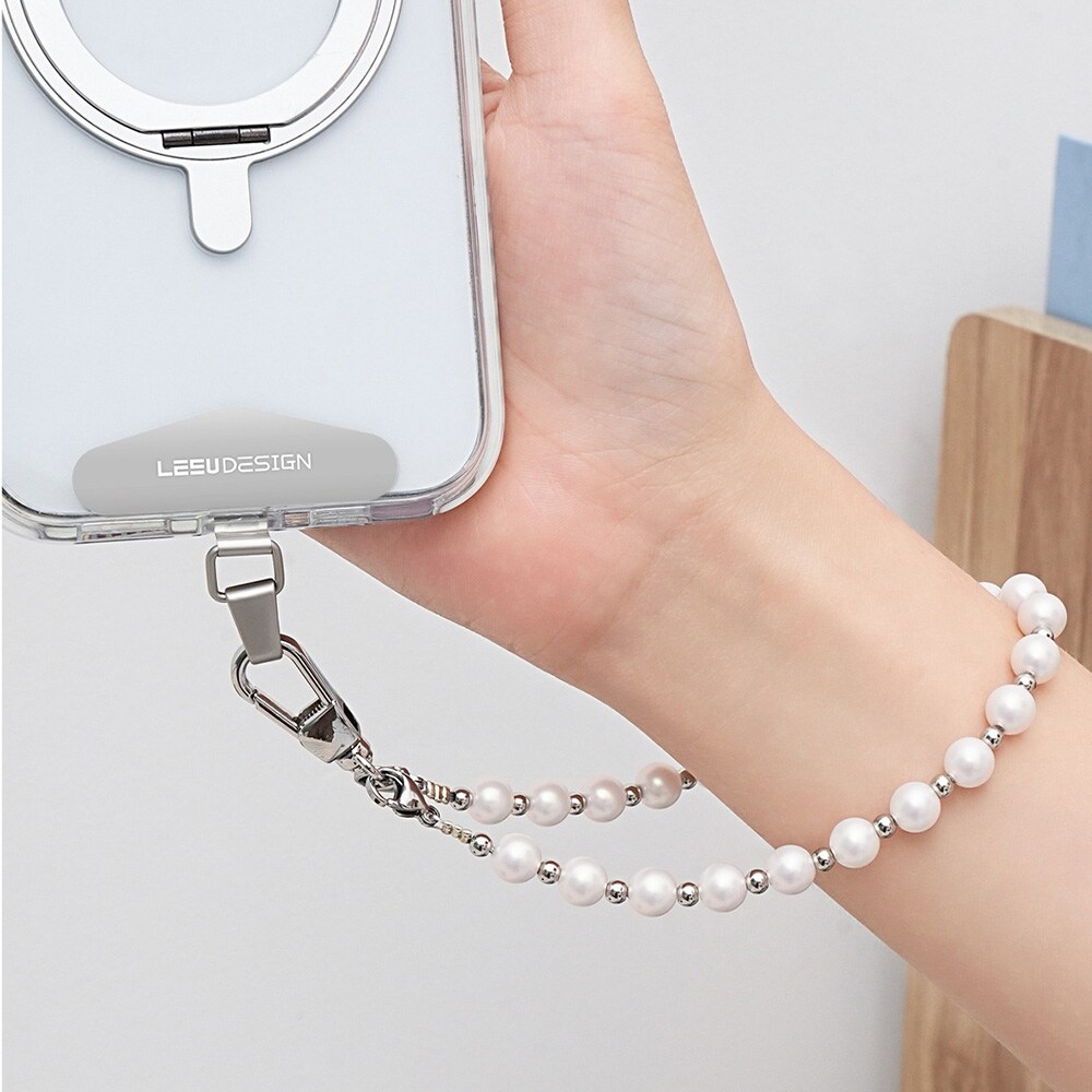 Älypuhelimen helminauha 28 cm, jossa on helmiä