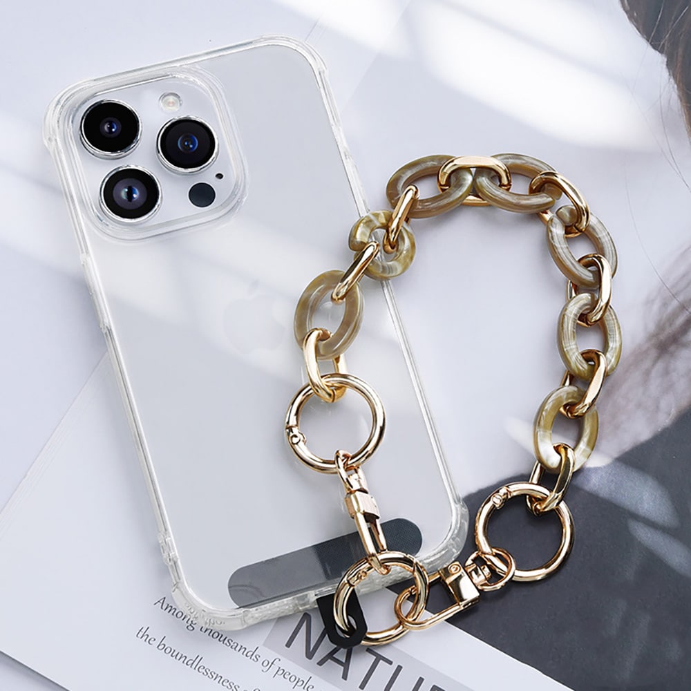 Metallinen matkapuhelimen hihna 30 cm - Kulta