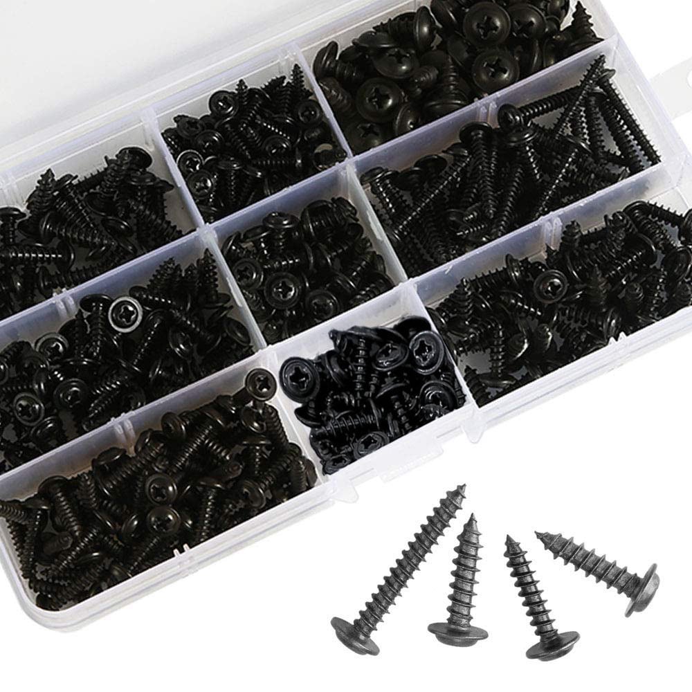 Laatikko, jossa on itsekierteittävät ruuvit 360 osaa hiiliterästä