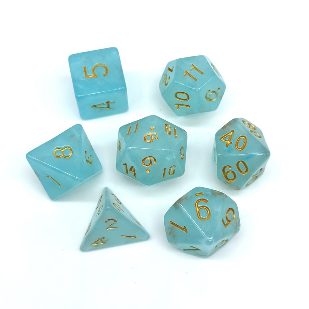 Dungeons & Dragons nopat 7-pack - vaaleansininen