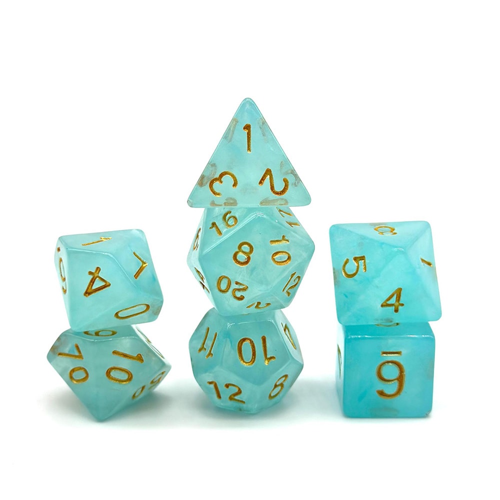 Dungeons & Dragons nopat 7-pack - vaaleansininen