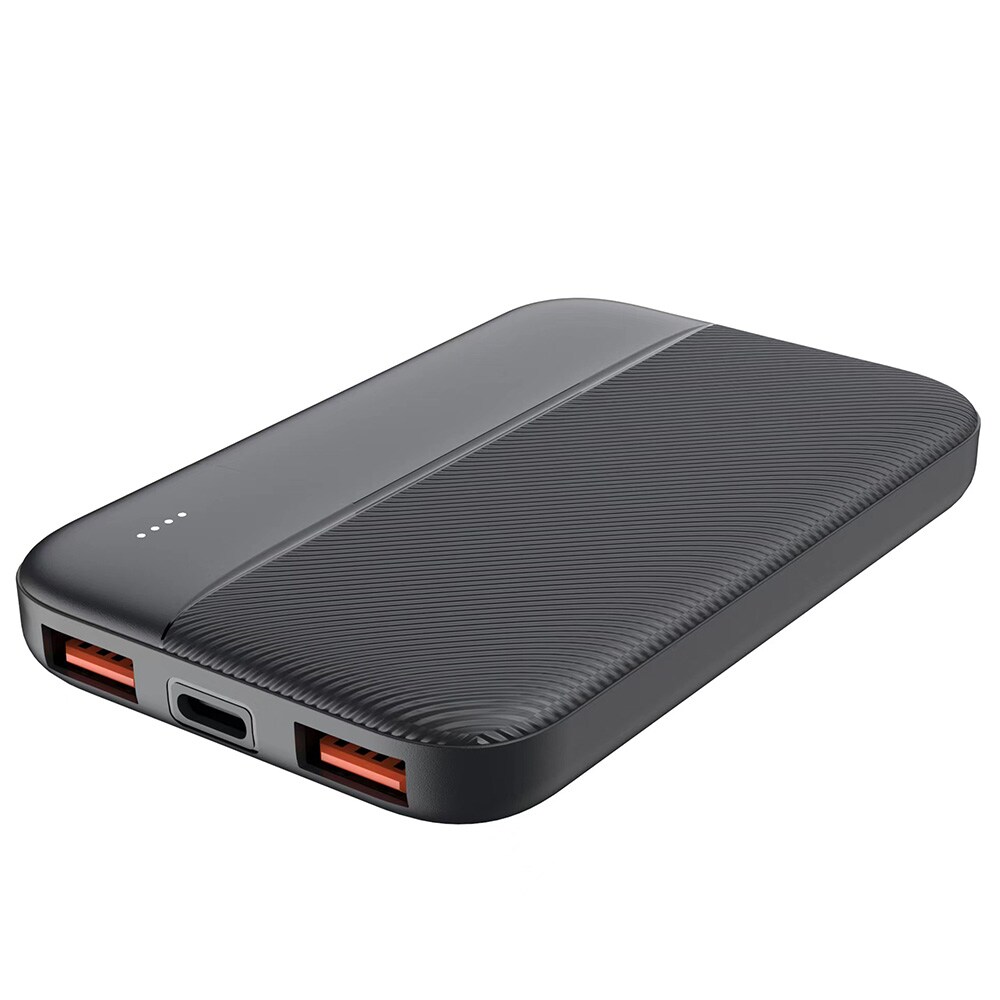 United PB2502 powerbank 5000 mAh USB-A ja USB-C - Svart