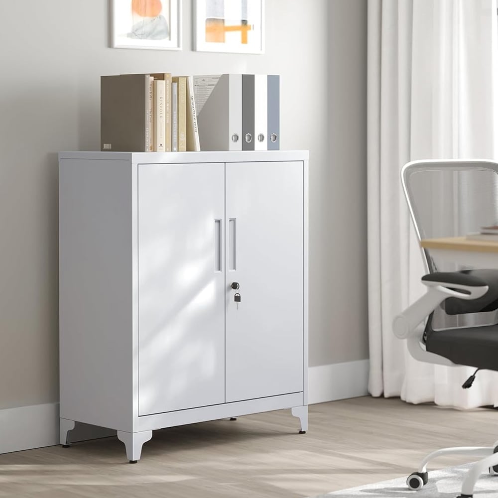 Asiakirjakaappi 2 ovella ja lukolla – harmaa