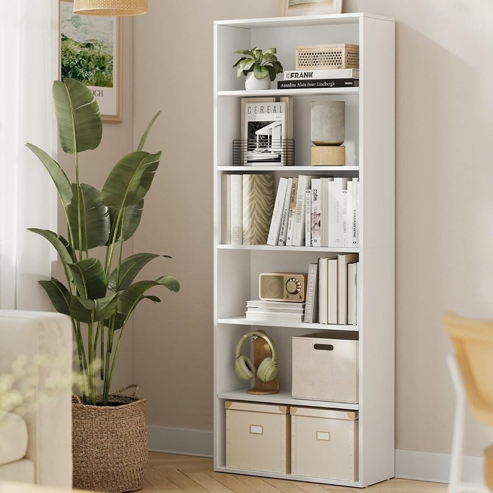 Kirjahylly 6 hyllytasolla – Valkoinen