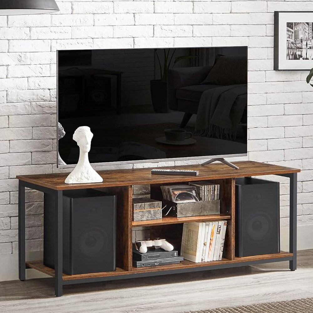 TV-penkki 120 cm, 4 hyllyä – Rustiikkinen ruskea