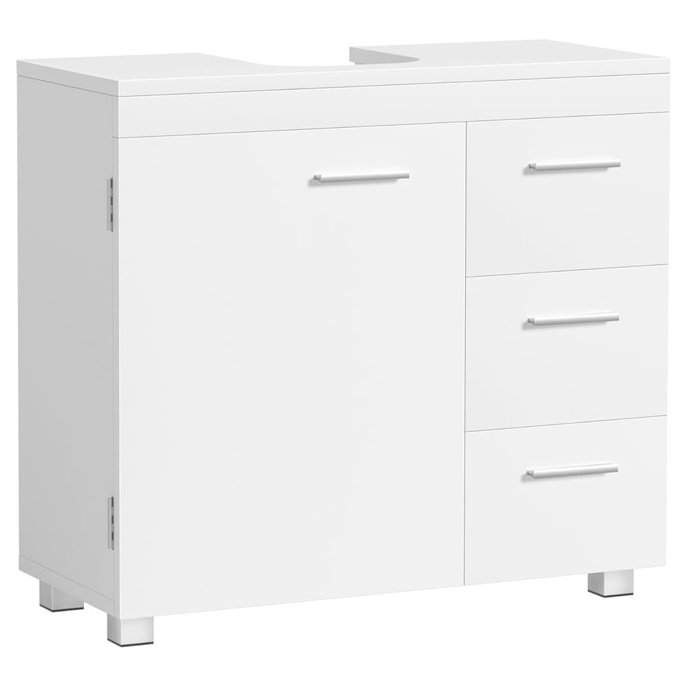 Allaskaappi, jossa 3 laatikkoa ja ovi – Valkoinen