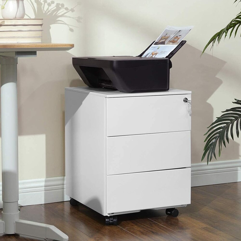 Lukittava asiakirjakaappi pyörillä – Valkoinen
