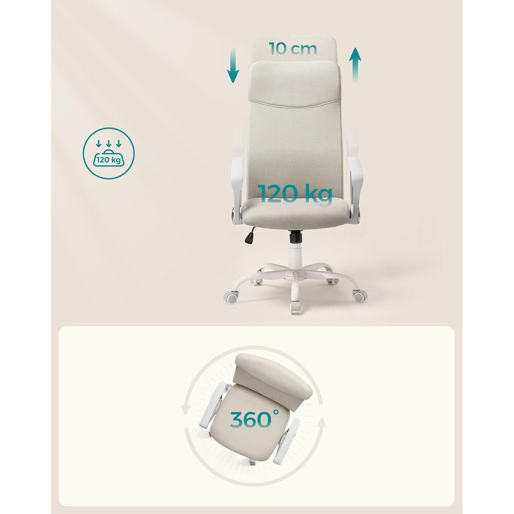Ergonominen toimistotuoli säädettävällä korkeudella – Beige