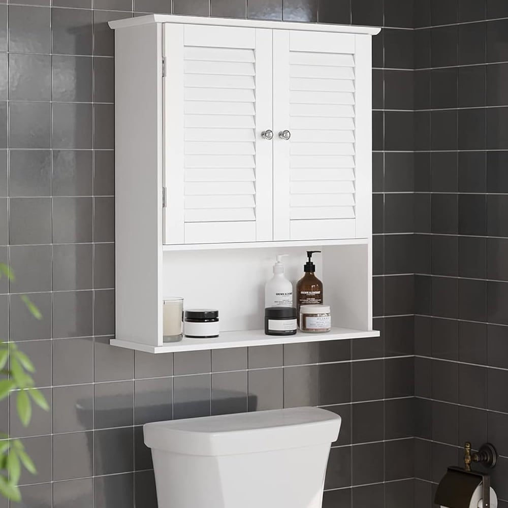 Kylpyhuonekaappi liukuovilla – Valkoinen