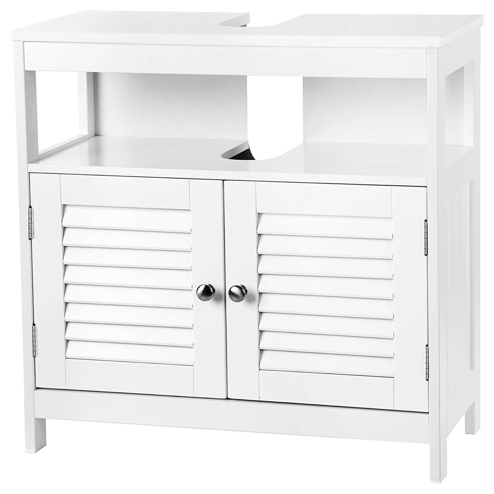 Pöytäkaappi säleovilla - Valkoinen