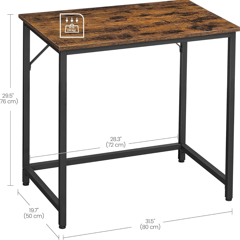 Työpöytä 80 cm – Rustic Brown/Musta