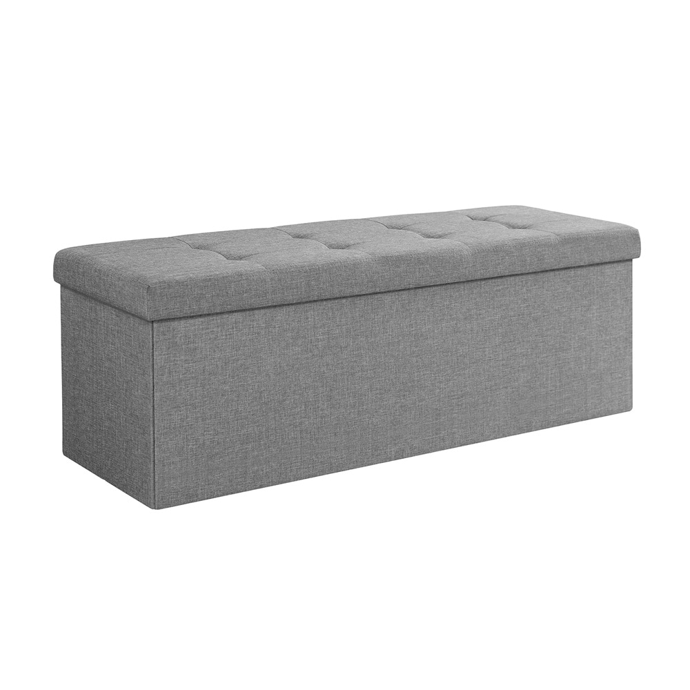 Suuri säilytystilallinen rahipenkki 110 × 40 × 38 cm – harmaa