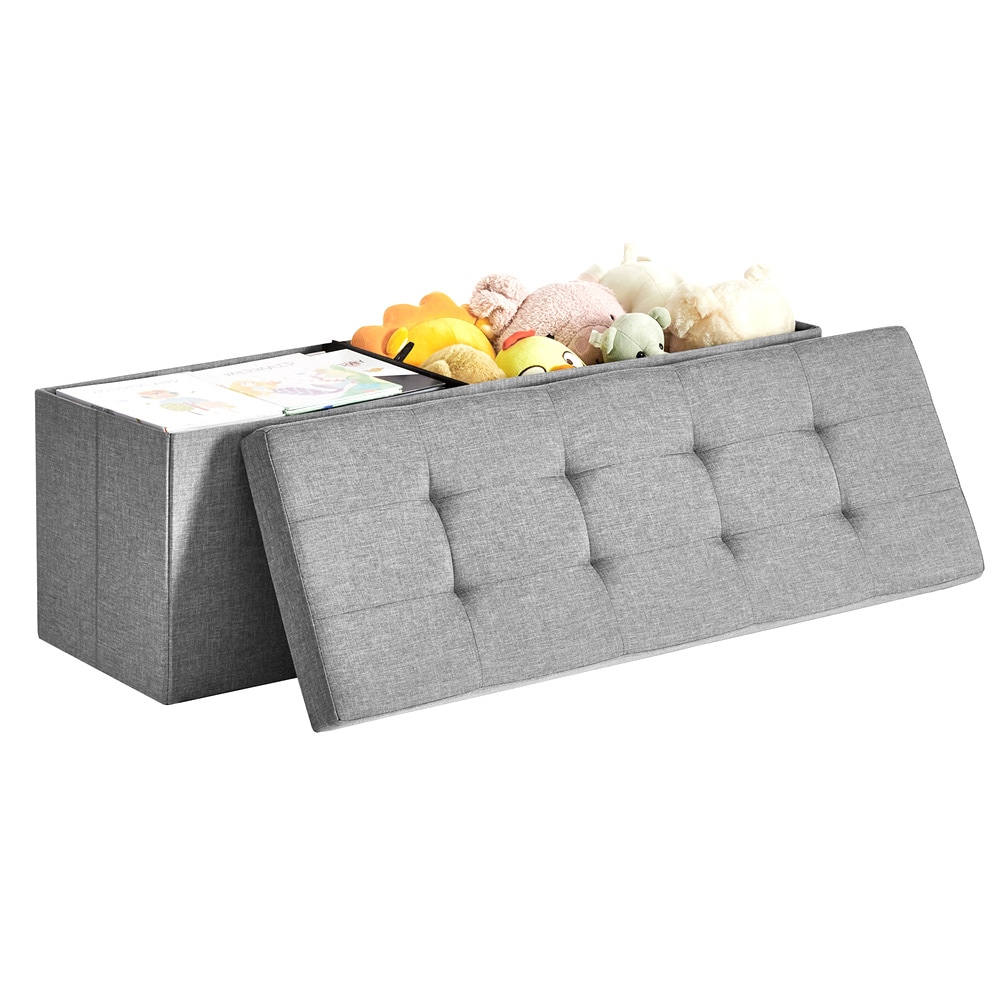 Suuri säilytystilallinen rahipenkki 110 × 40 × 38 cm – harmaa