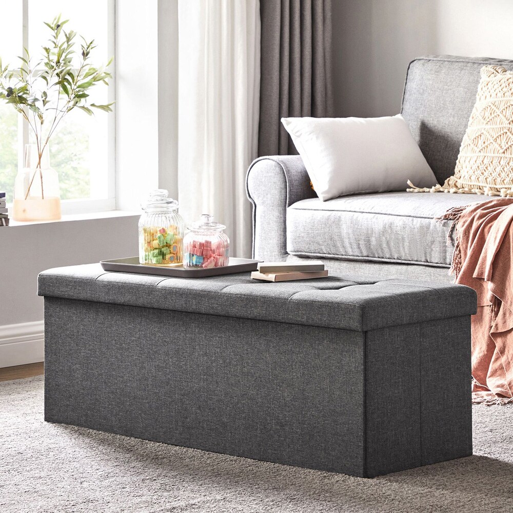 Jakkara säilytystilalla 76x38x38cm - Harmaa