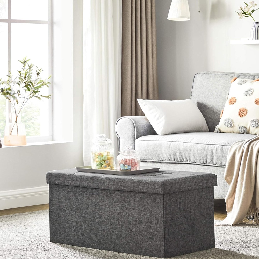 Jakkara säilytystilalla 76x38x38cm - Harmaa