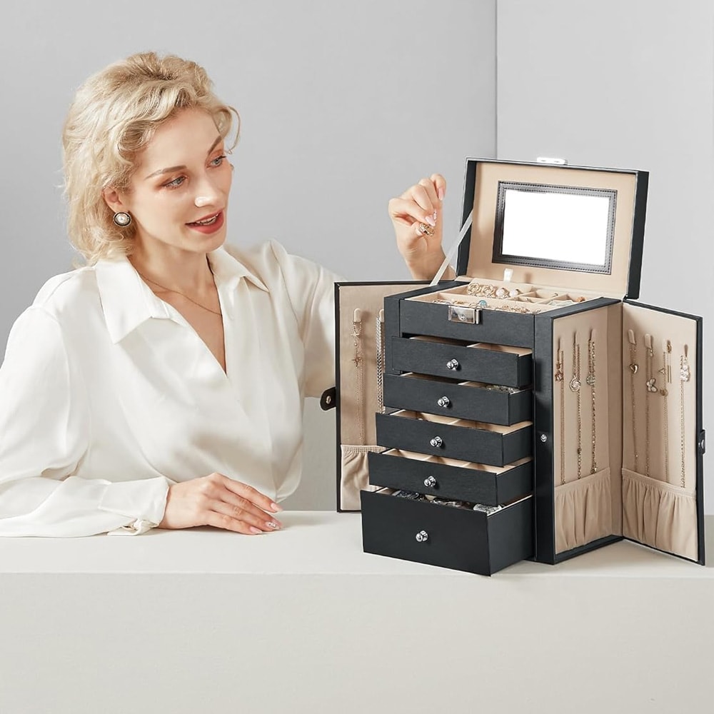 Korurasia, jossa 6 tasoa ja peili – musta