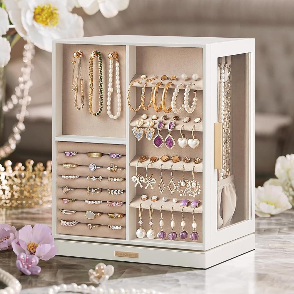 Korurasia 360° pyörivä laatikoilla ja koukuilla – Valkoinen