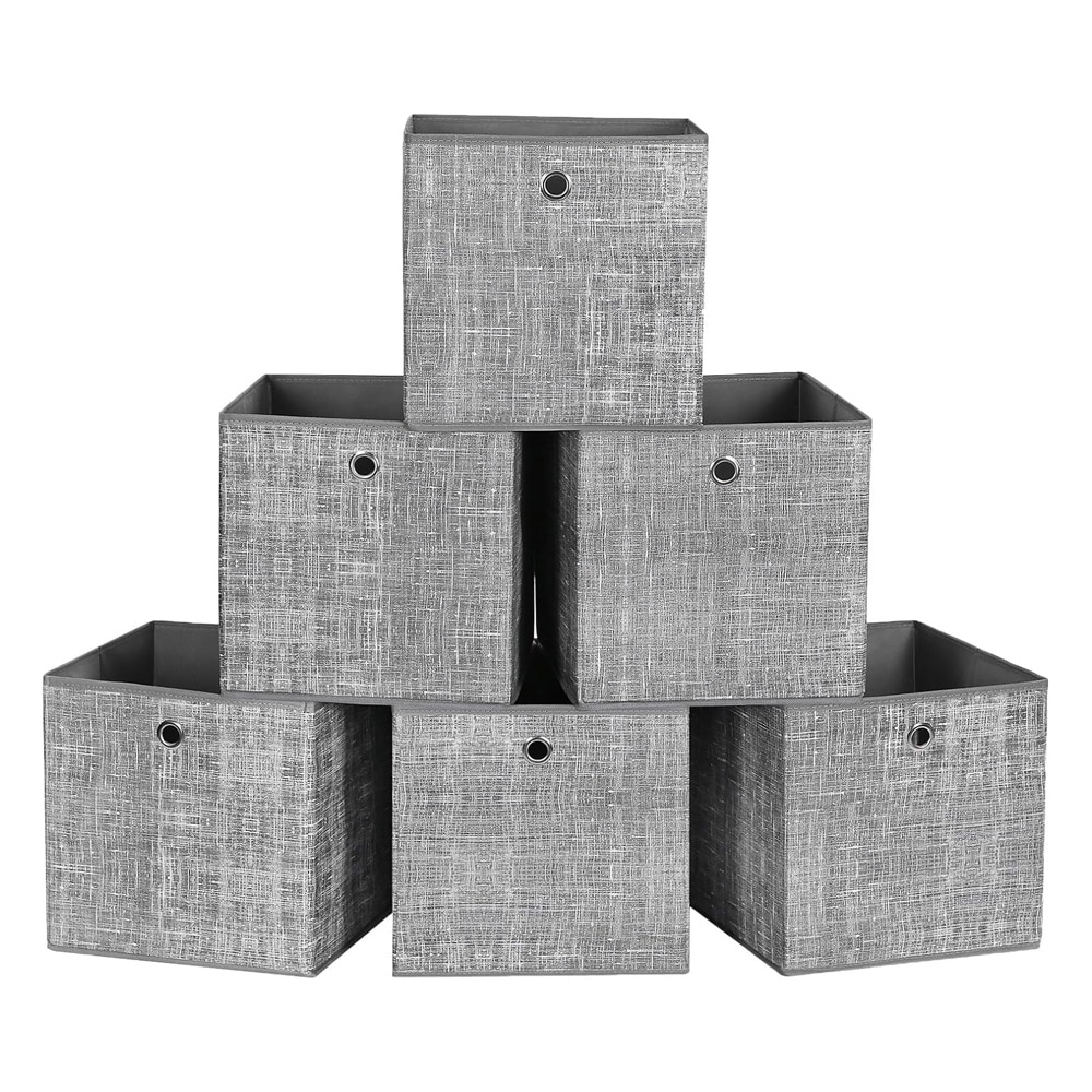 Taitettavat säilytyslaatikot 30x30x30cm 6-pack - Harmaa