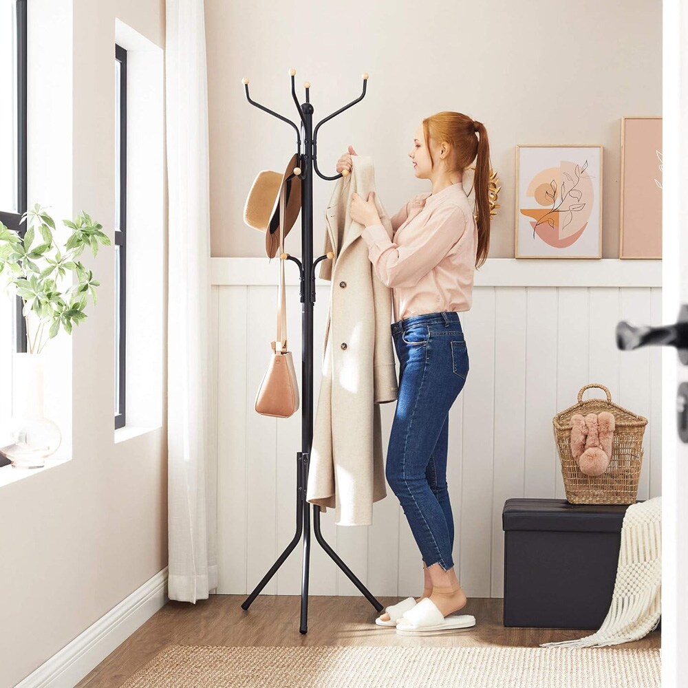 Vapaasti seisova metallinen vaateteline – Musta