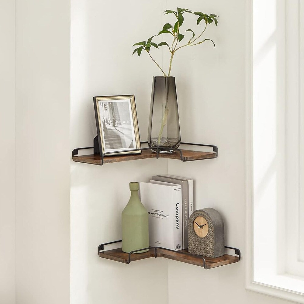 Kulmahyllyt 2 kpl – Rustiikkinen ruskea/Musta