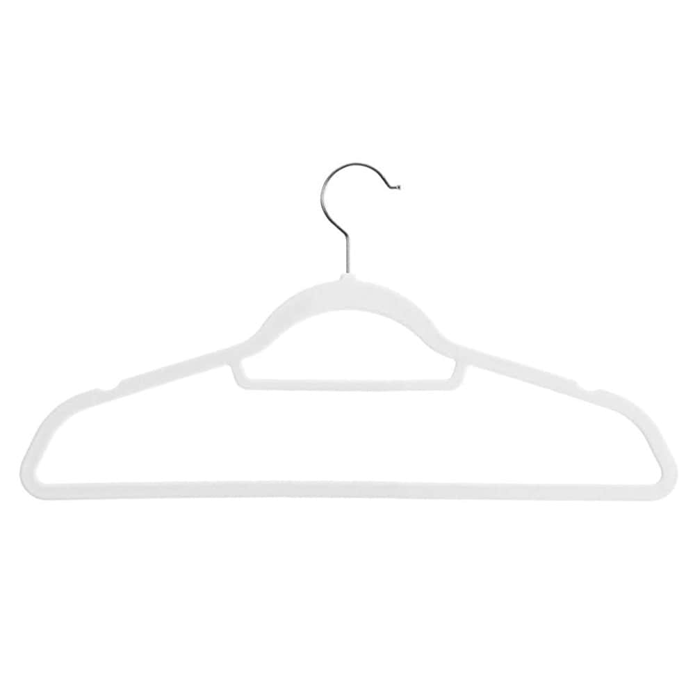 Valkoiset samettiset ripustimet 20-pack