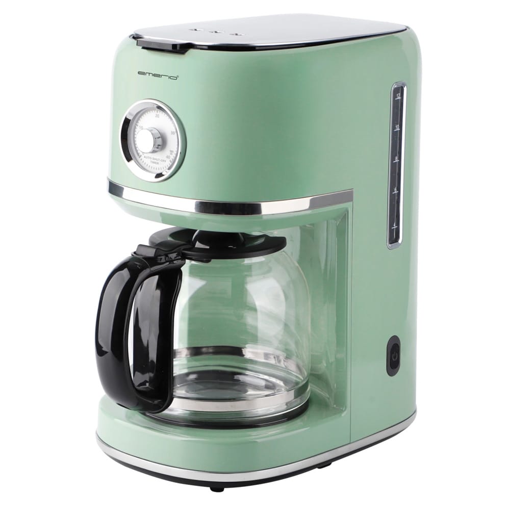 Emerio kahvinkeitin 900W lasikannulla, 1,5 litraa - vihreä