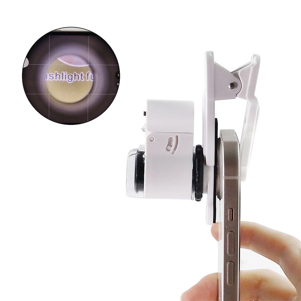 Suurennuslasi 45X LED-valolla ja puristimella varustettuna