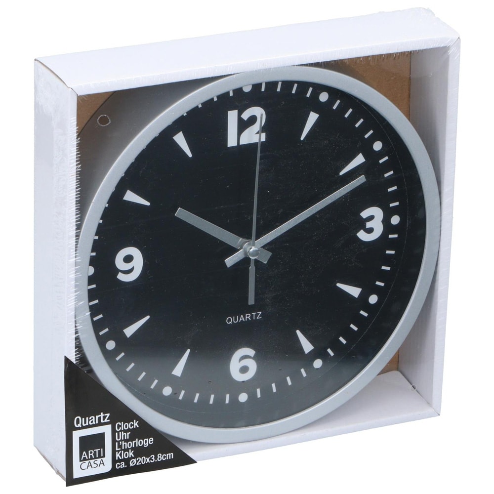 Pieni seinäkello 20cm - Hopeinen kehys