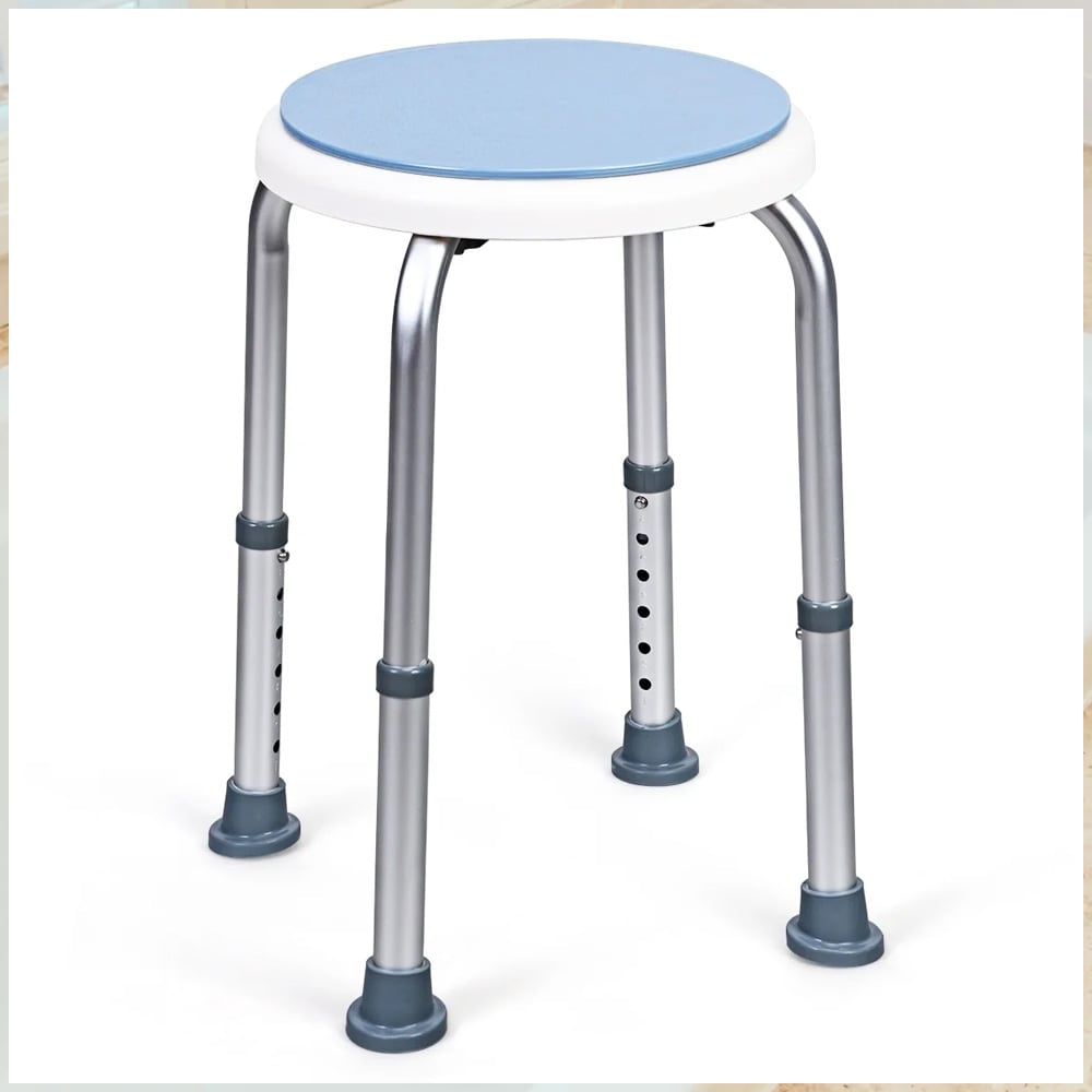 Suihkutuoli 360° kääntyvällä istuimella ja säädettävällä korkeudella