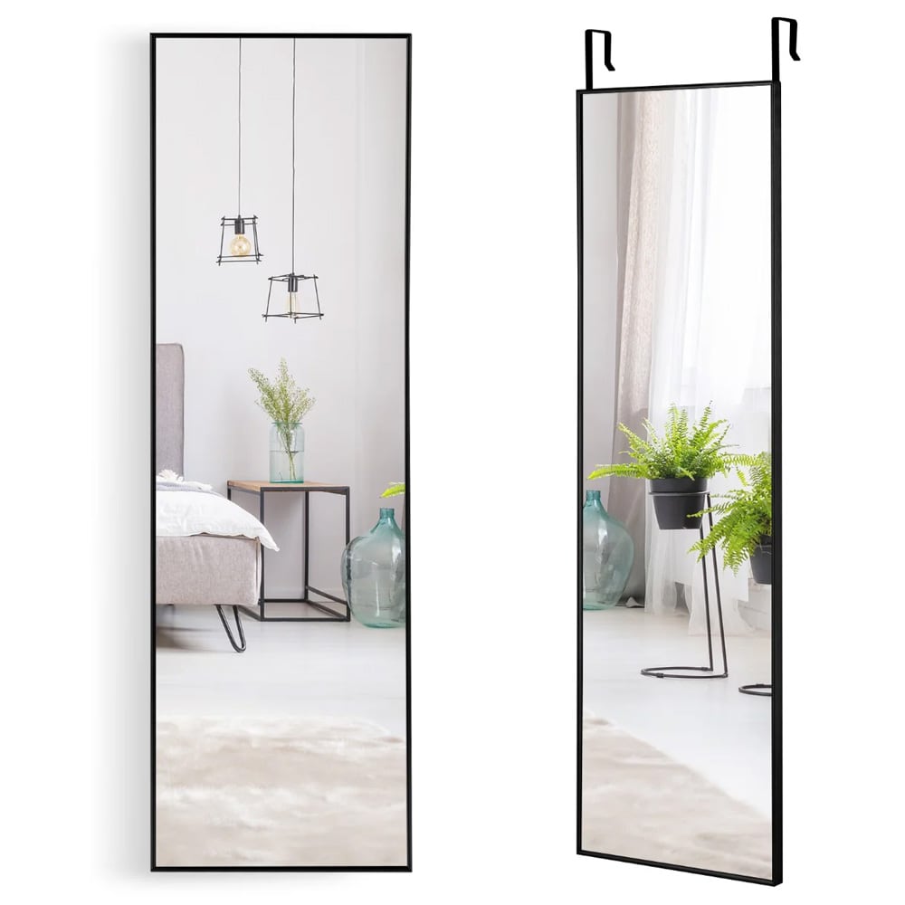 Täyspitkä peili kehyksellä 120 × 37 cm – musta