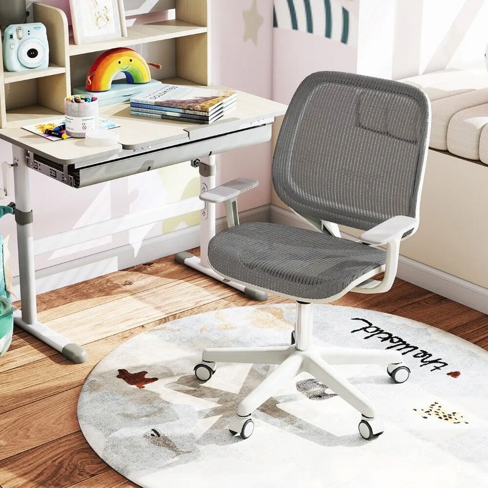 Ergonominen työtuoli lapsille 6–15 v – Harmaa